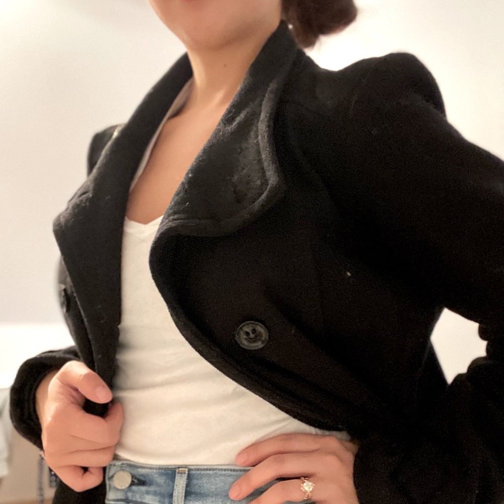 Black pea coat by Guess